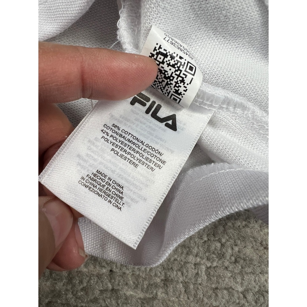 Fila Quarter Zip Pullover Mens Medium White Navy Colorblock Striped Sweatshirt - Picture 11 of 16